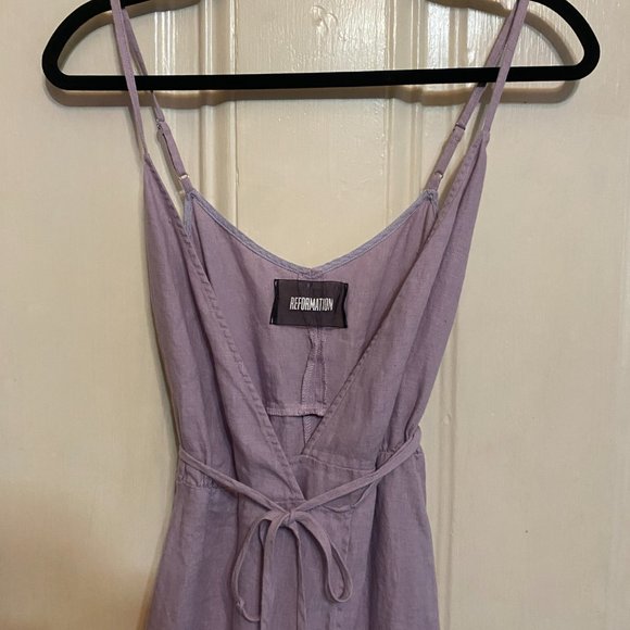 Reformation Fig Lilac Wrap Dress - Picture 3 of 7